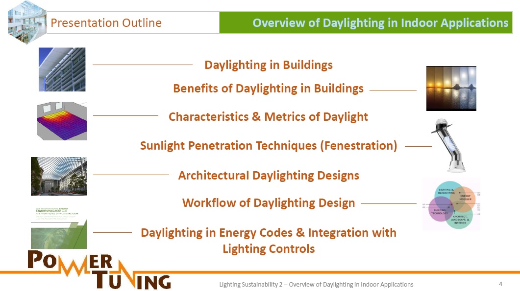 presentation outline - daylighting lighting sustainability